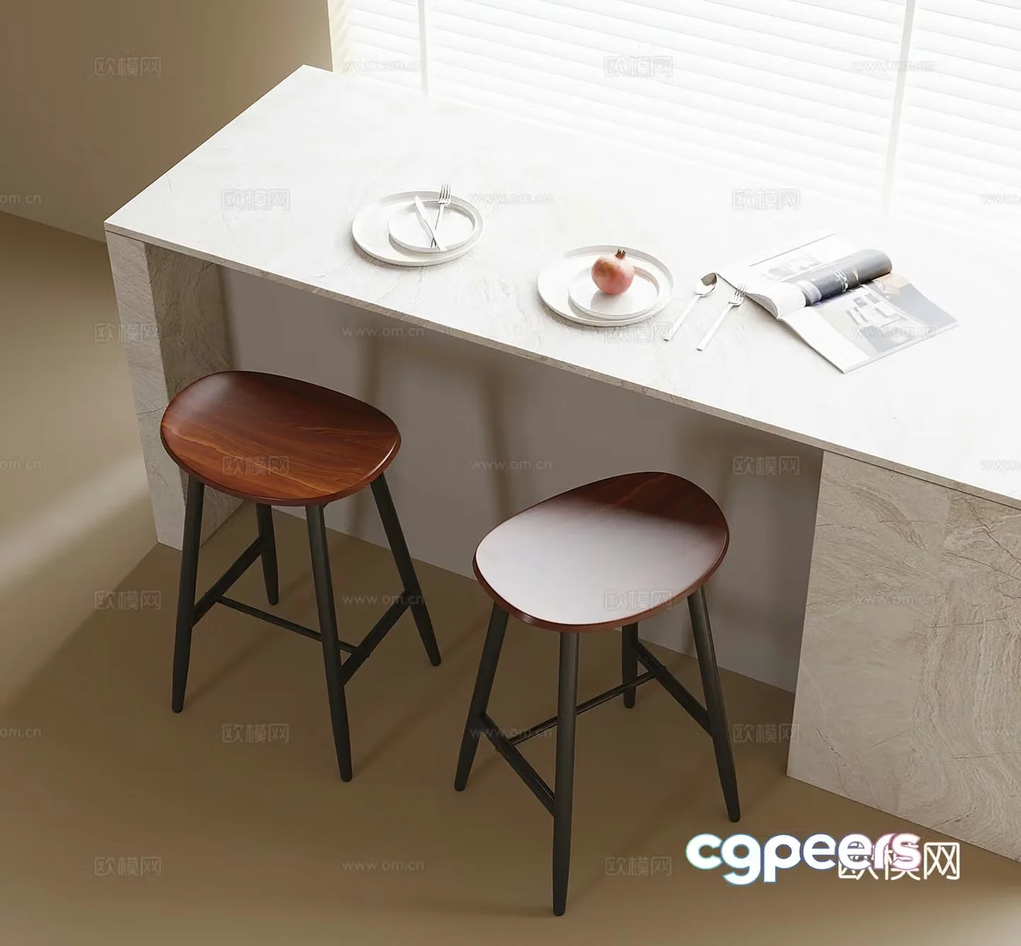 Modern bar chair 3d model