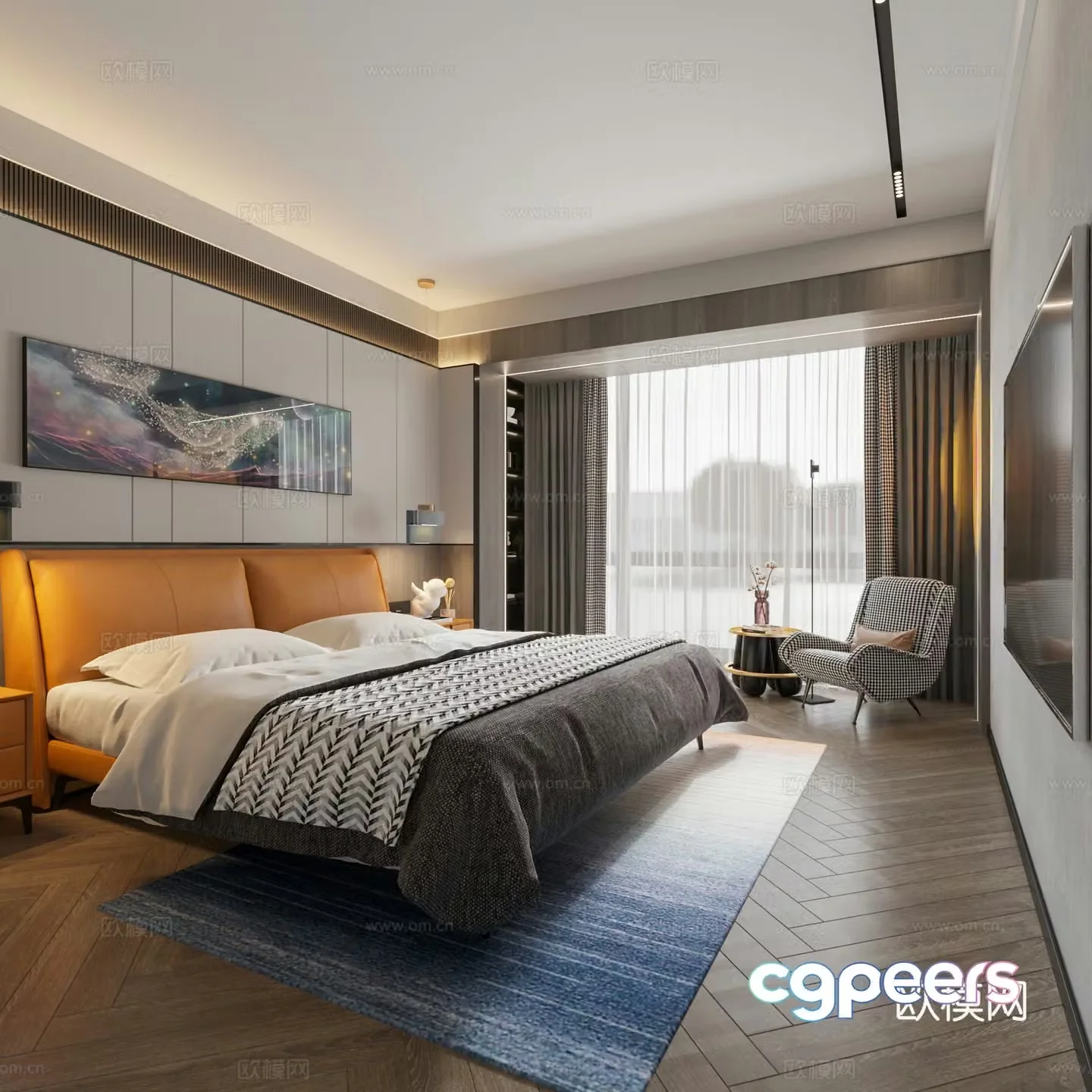 Modern bedroom master bedroom 3d model