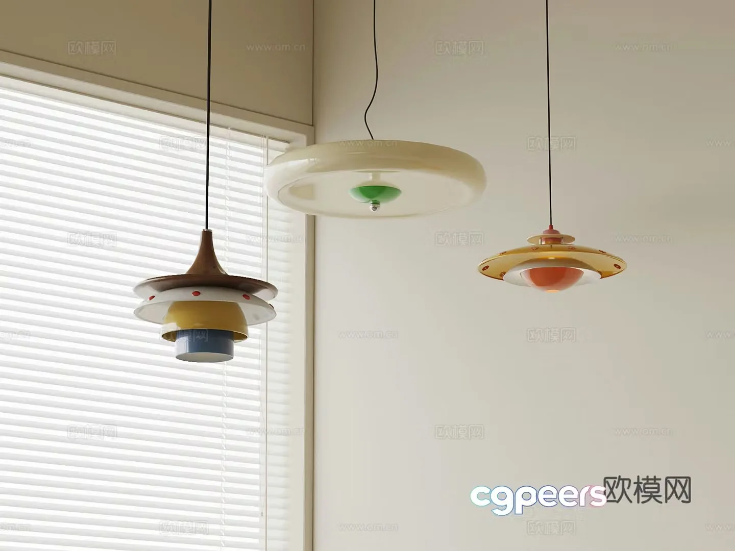 Modern Memphis Chandelier Art Lamp 3D Model
