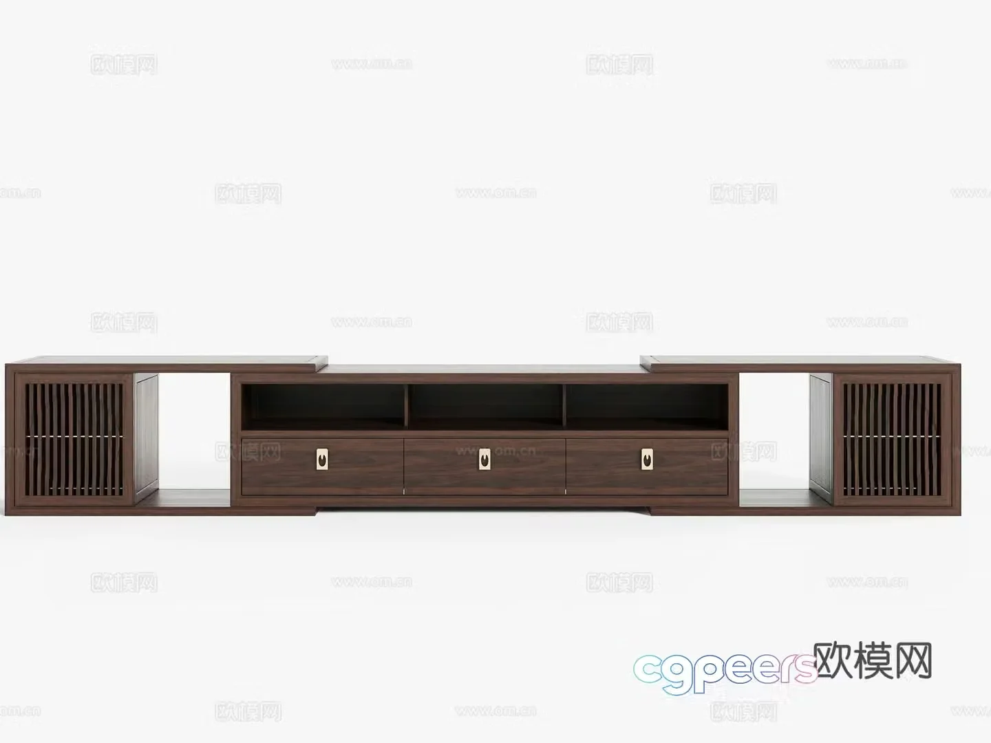 New Chinese TV cabinet retractable floor cabinet 3D model