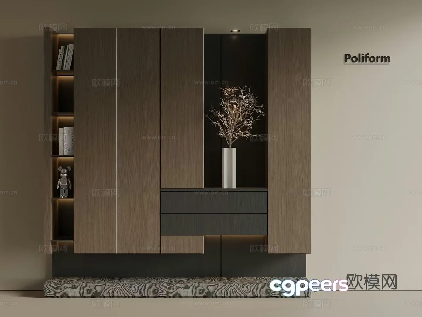 Italian light luxury shoe cabinet porch cabinet partition cabinet 3D model