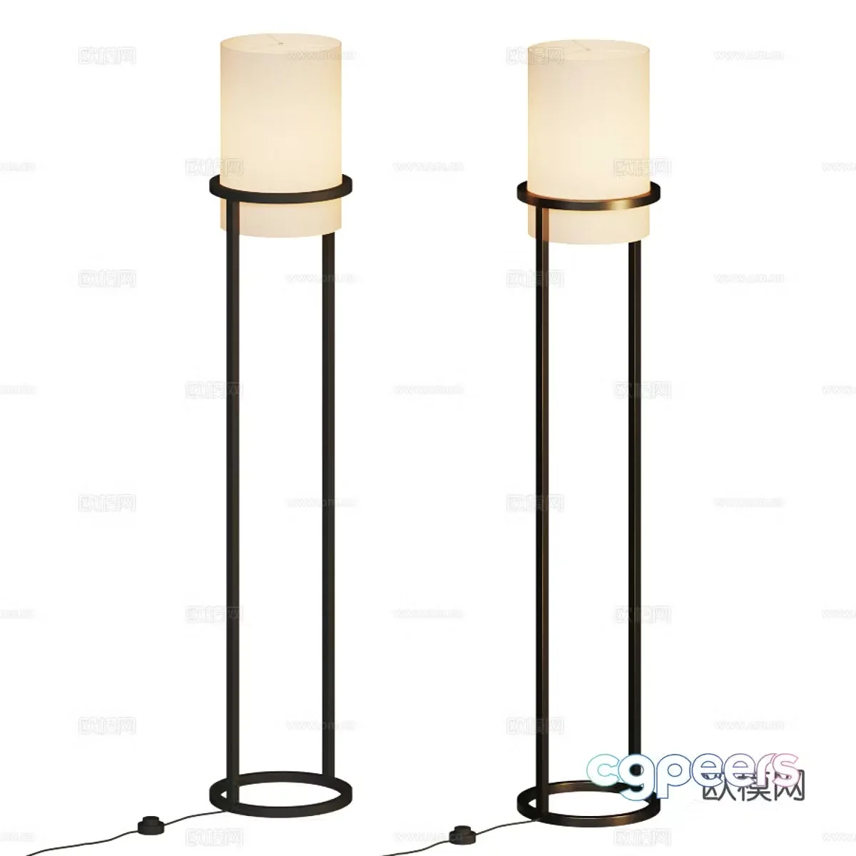 New Chinese style light luxury floor lamp 3D model