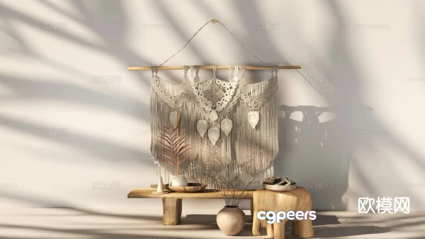 Wabi-sabi pendant wall decoration 3D model