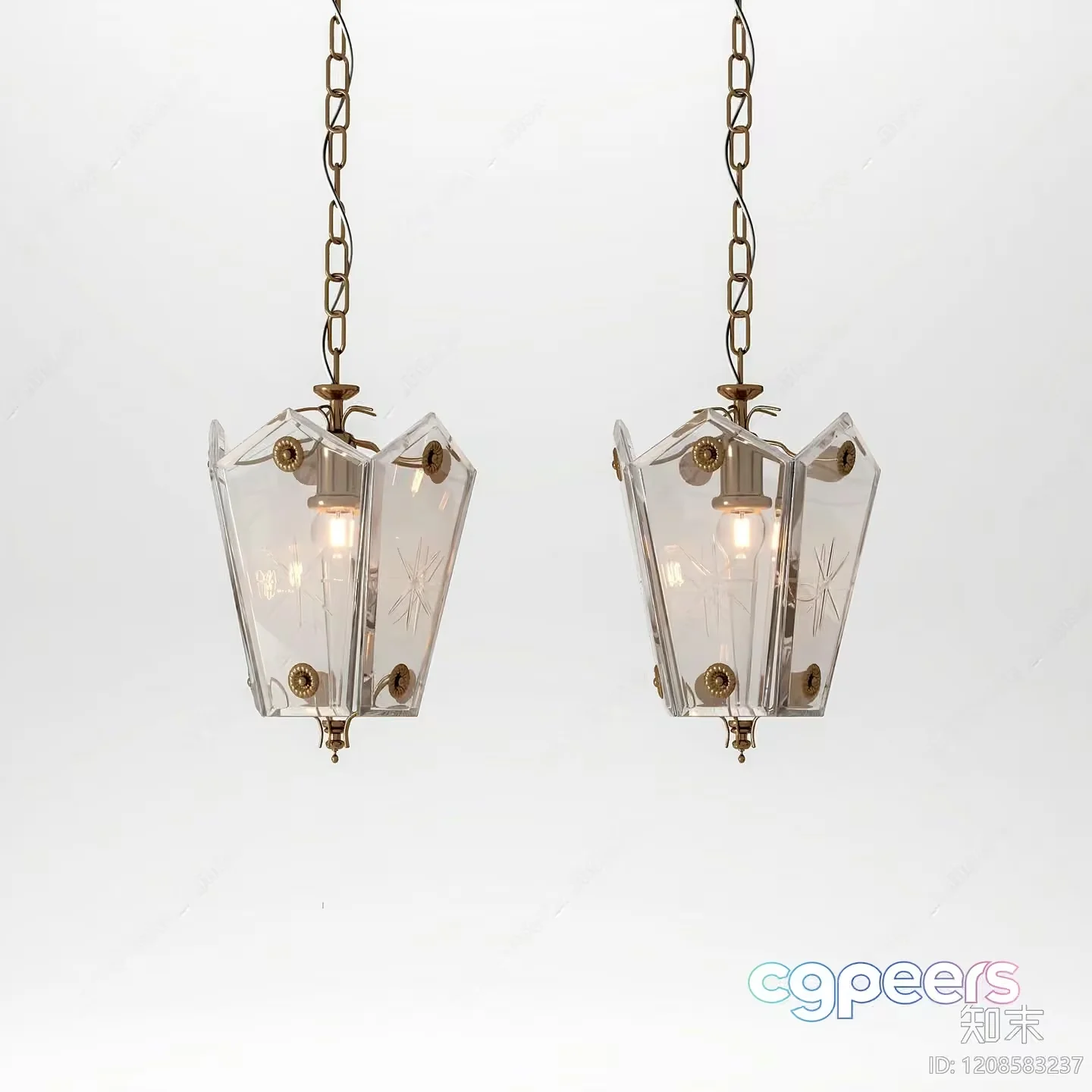 Gold Light Fixture 3D Model – 11256 – VRAY Render