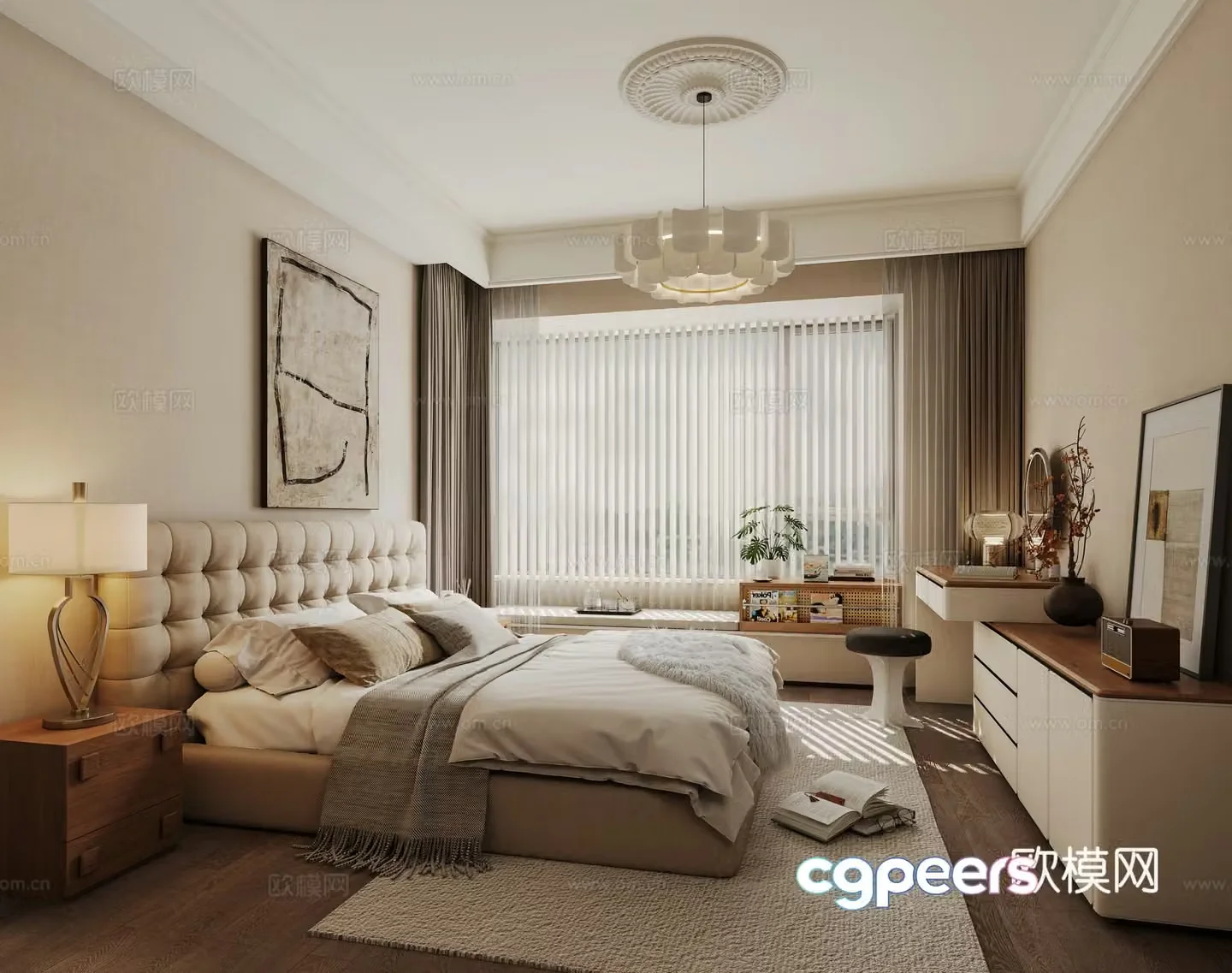 Middle-aged bedroom 3d model