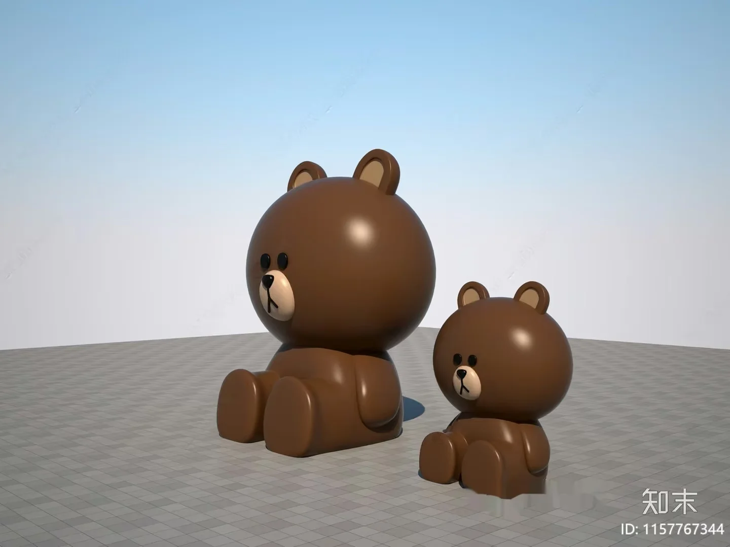 Brown Teddy Bears 3D Model – 17936 – VRAY Render
