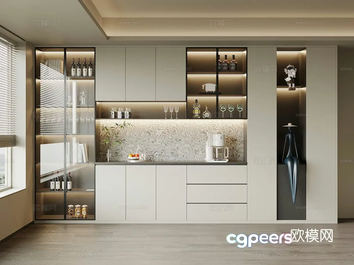 Modern Italian wine cabinet sideboard 3D model