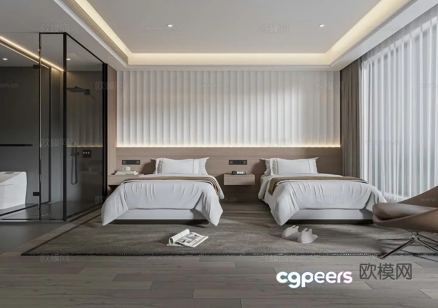 Modern hotel room King room Hotel room Standard room Hotel hotel Hotel bathroom Hotel 3d model