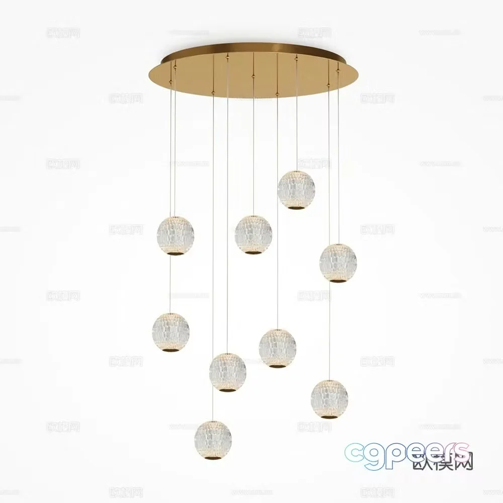 Modern crystal chandelier 3d model
