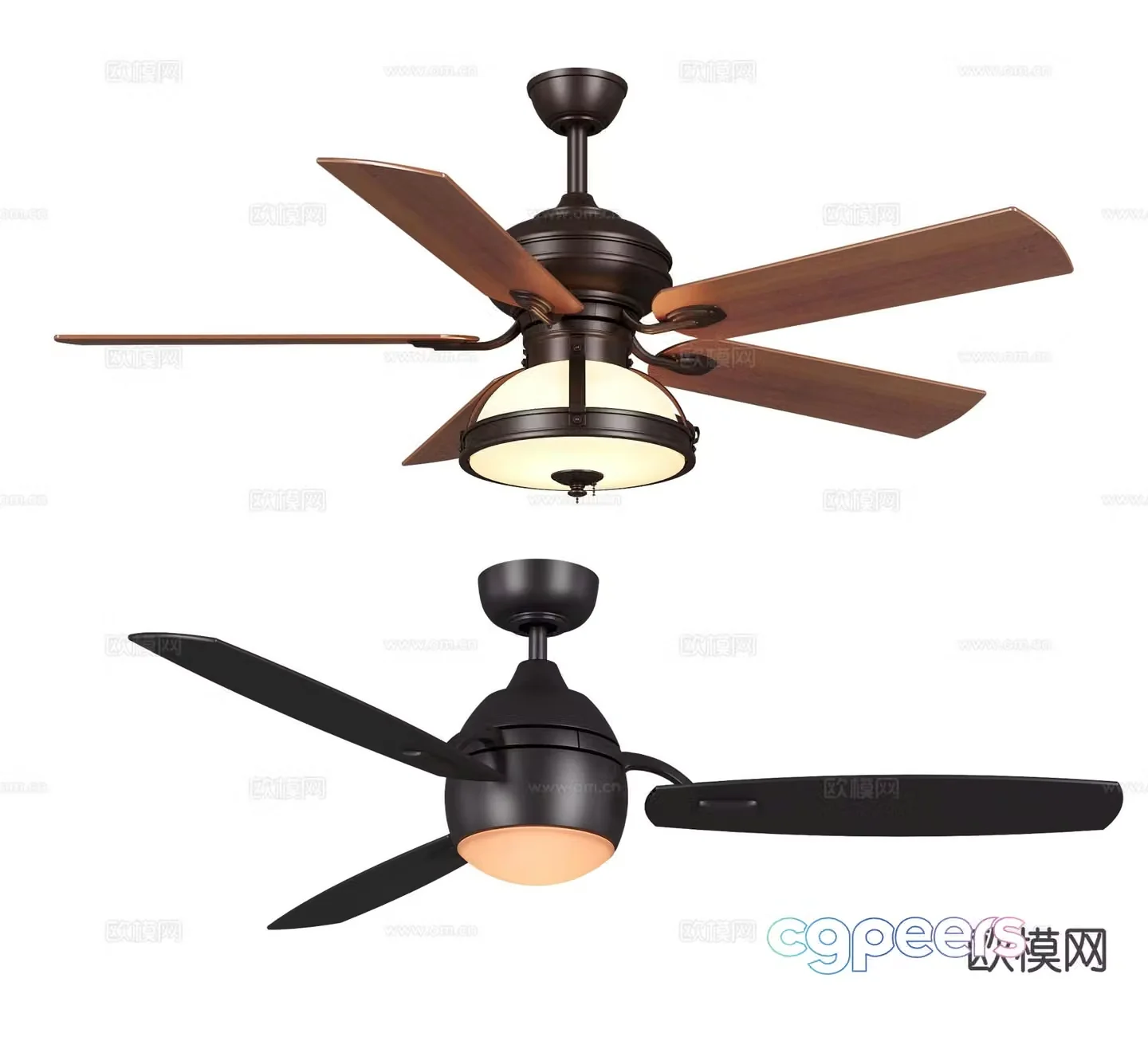 Medieval style ceiling fan lamp fan lamp 3d model
