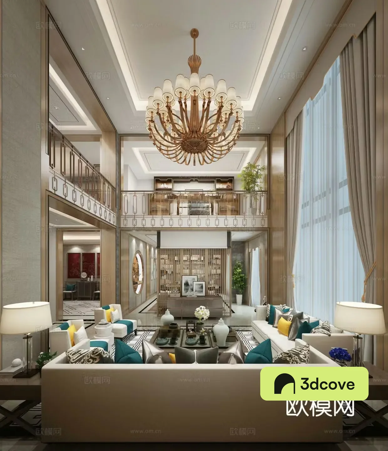 New Chinese style villa living room