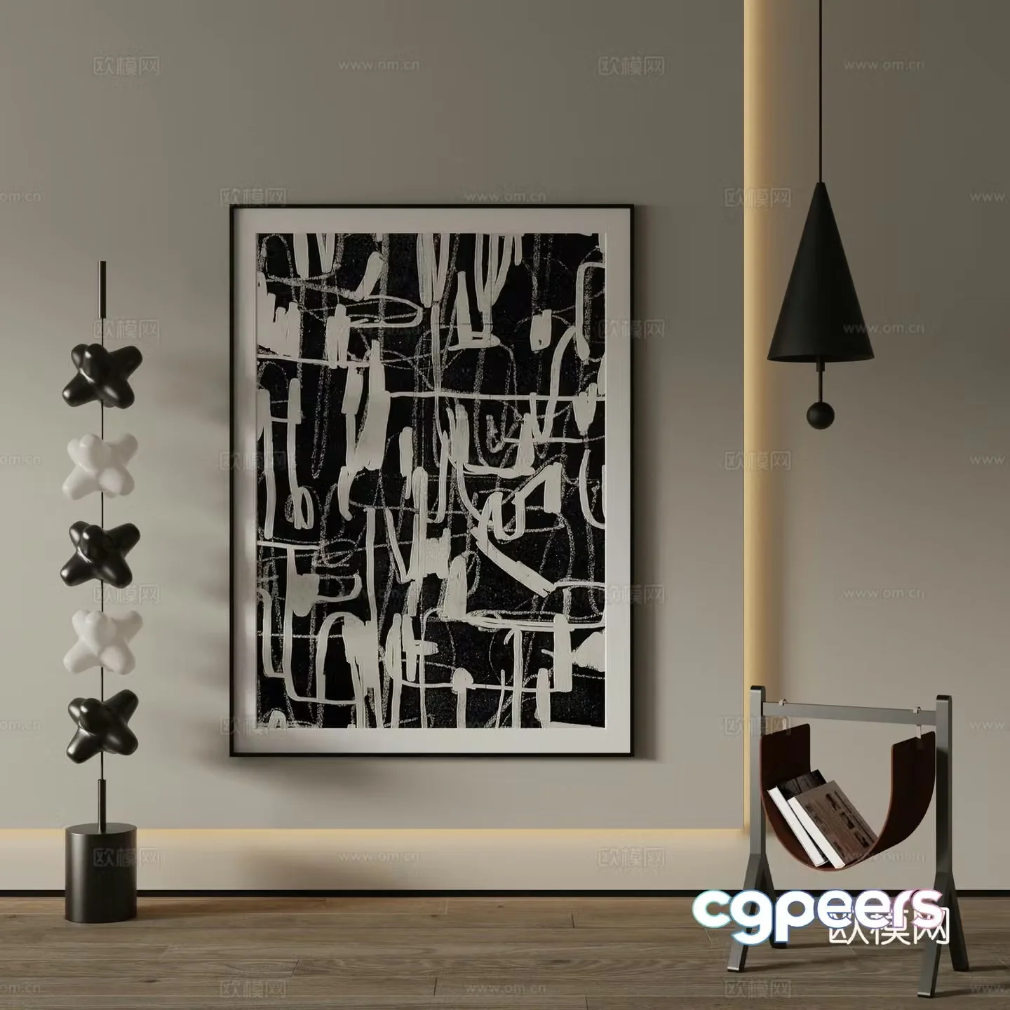 Modern Art Painting Decorative Painting 3D Model