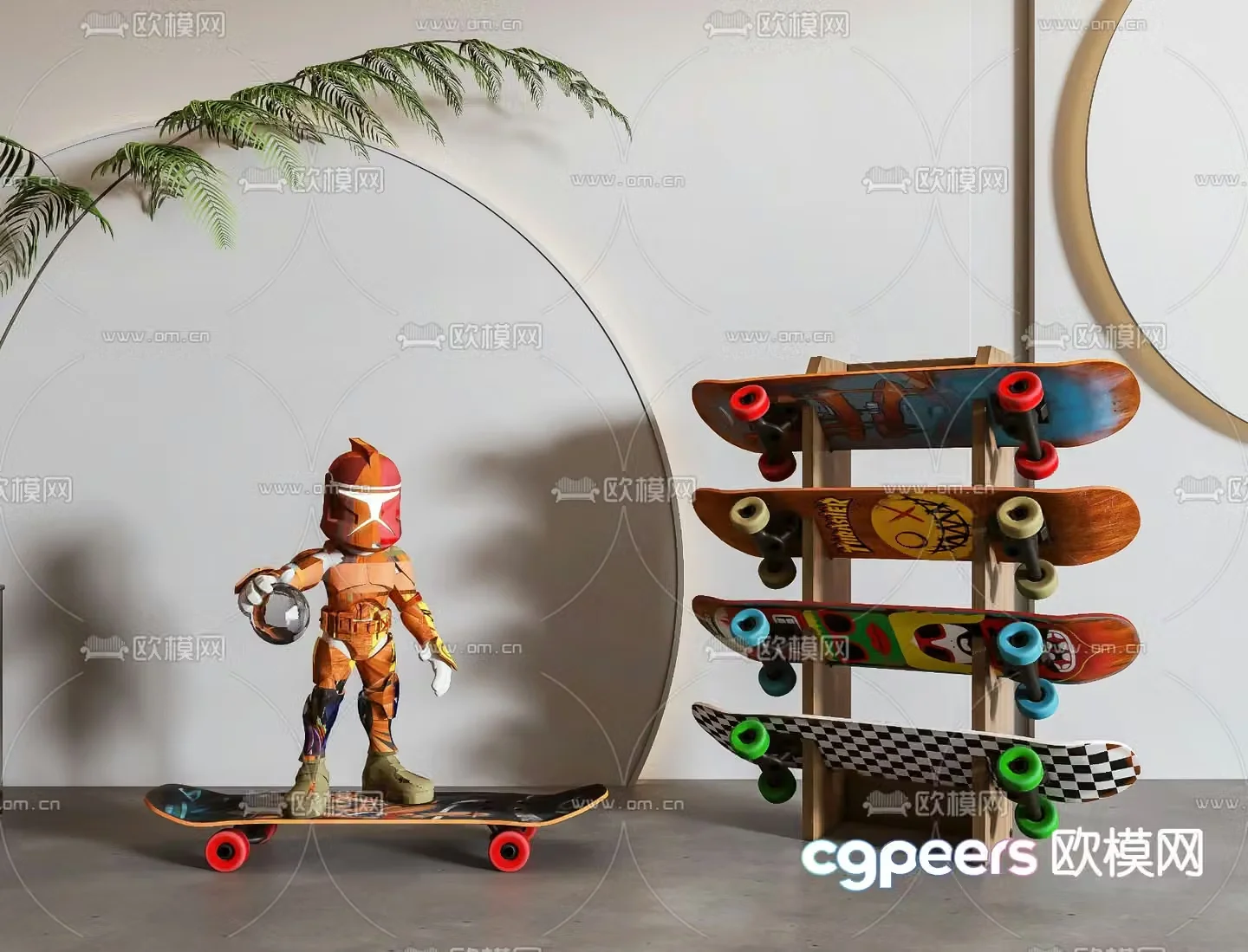Modern toy skateboard 3d model