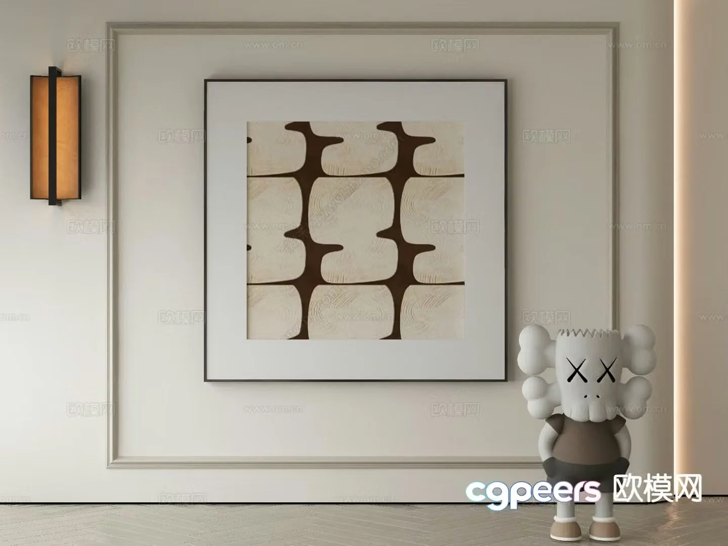 Modern decorative painting hanging painting 3d model