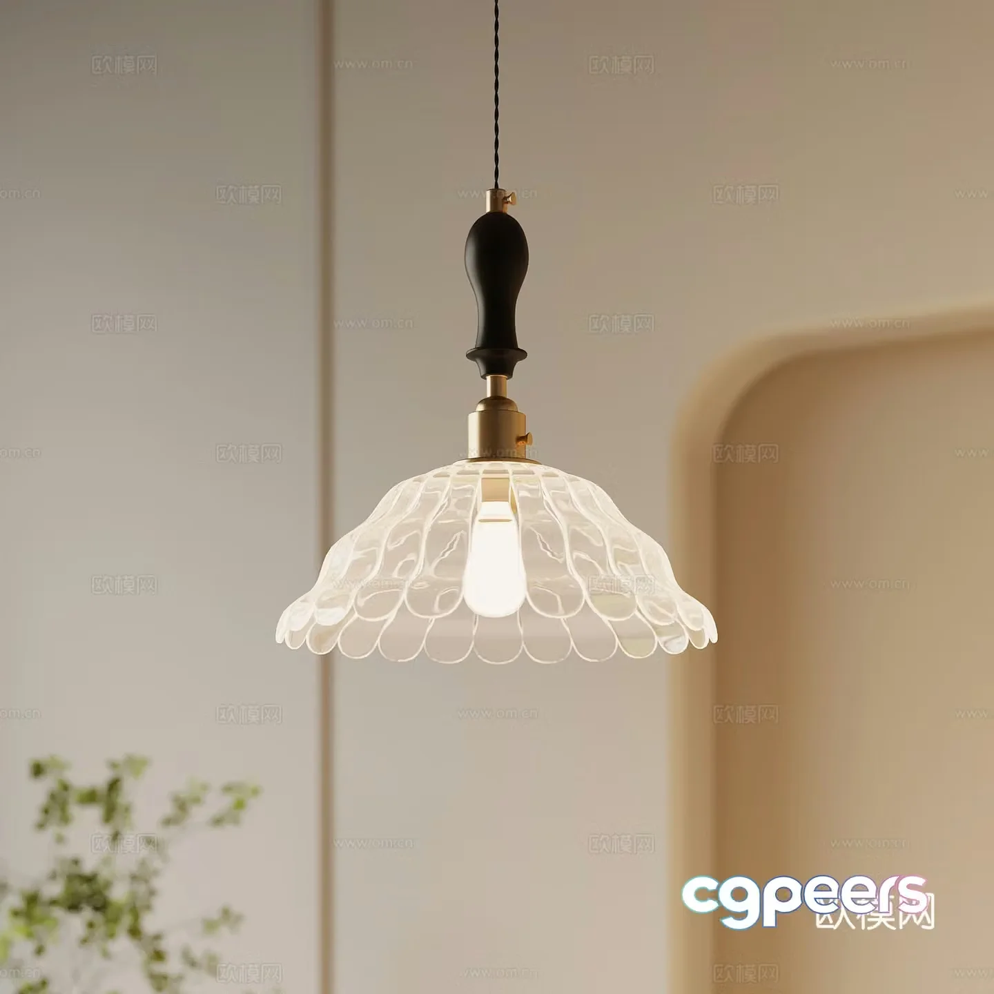 Chandelier French retro chandelier glass chandelier 3d model