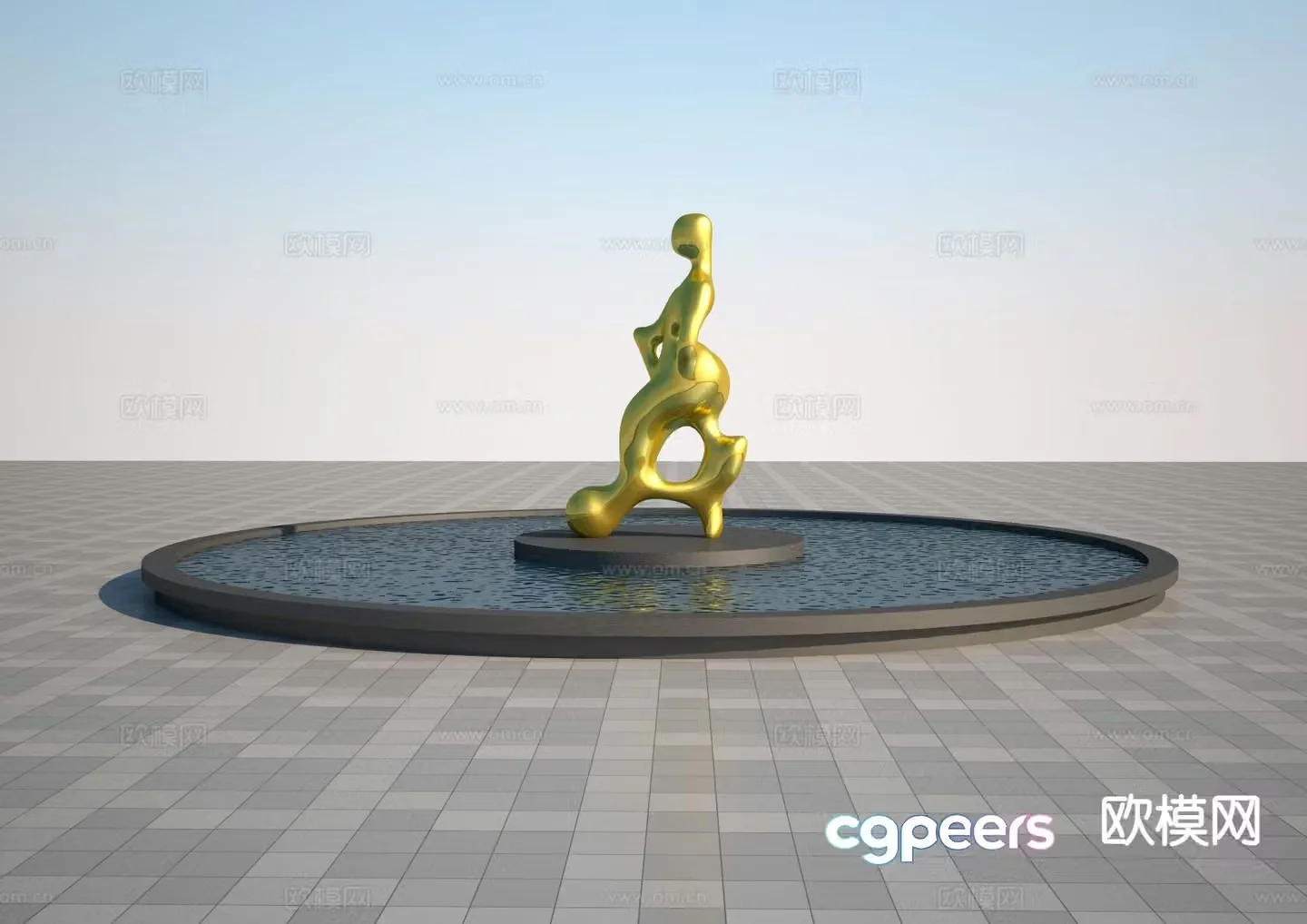 Abstract soccer ball sculpture 3d model