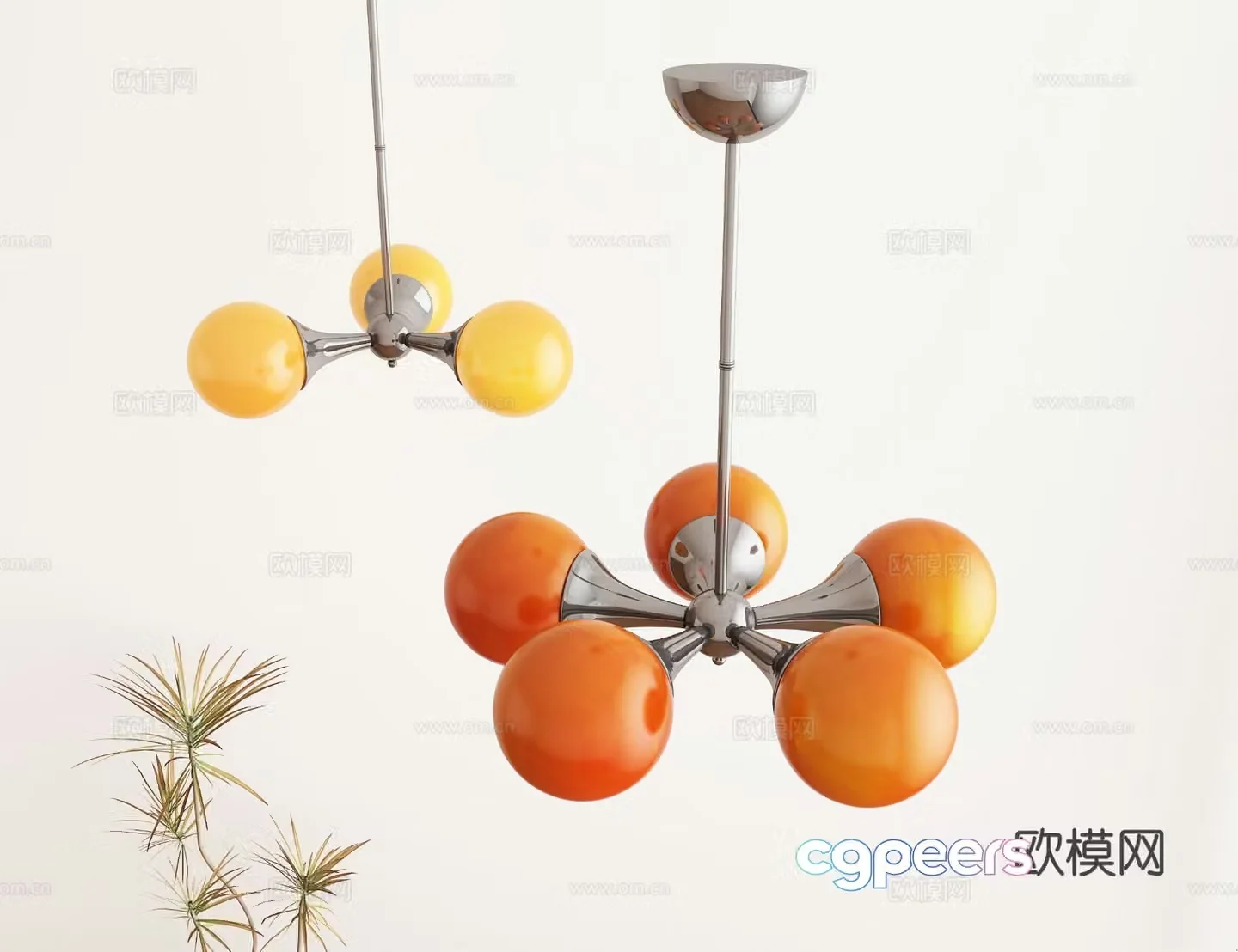 Creative chandelier spherical chandelier 3d model
