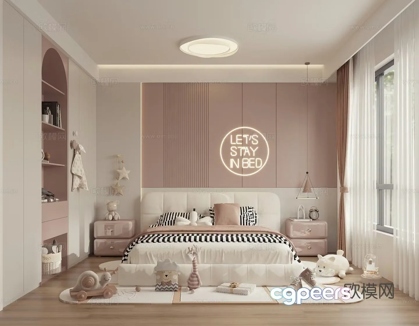 Modern children’s room daughter room princess room 3d model