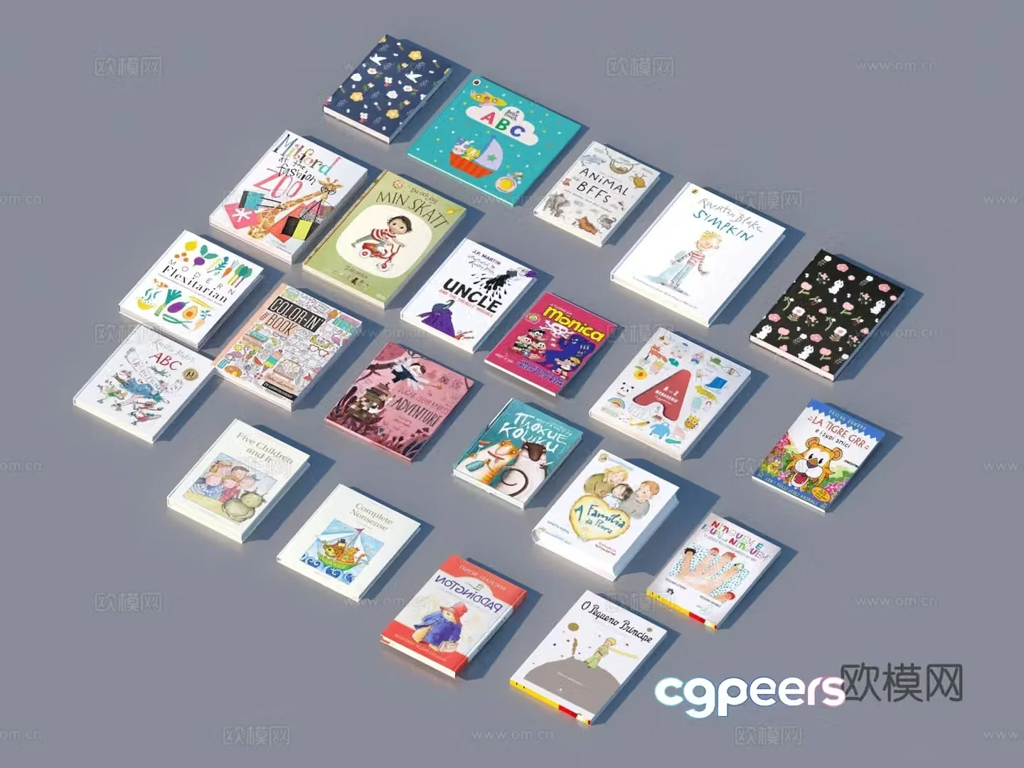 Children’s books and books cartoon picture book 3d model