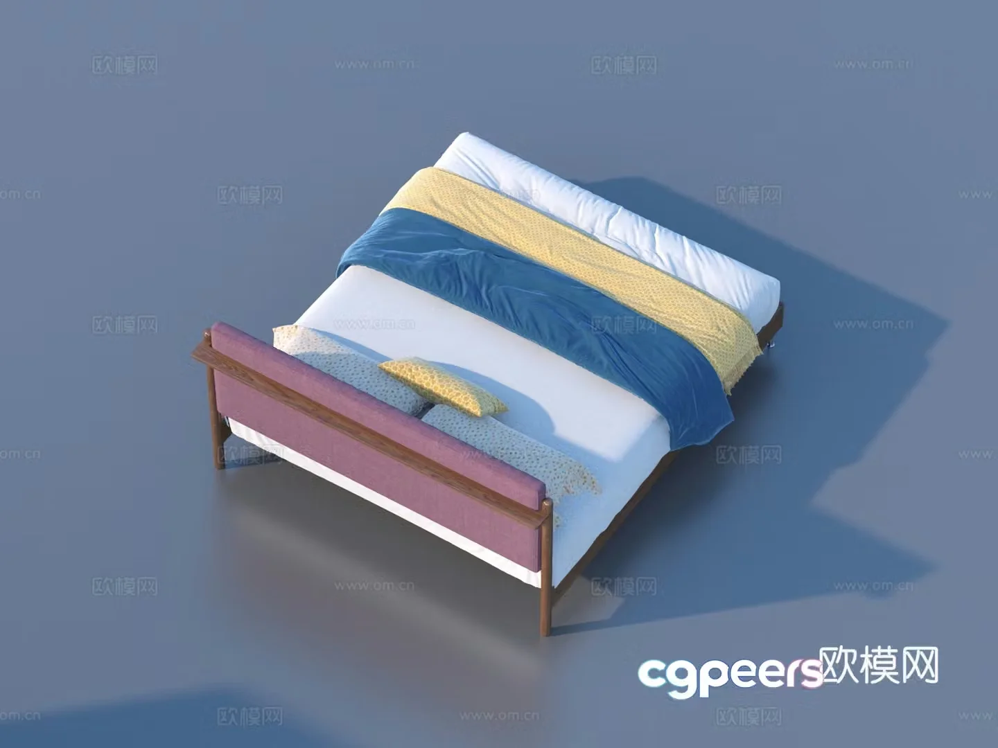 Double bed Simmons mattress 3d model