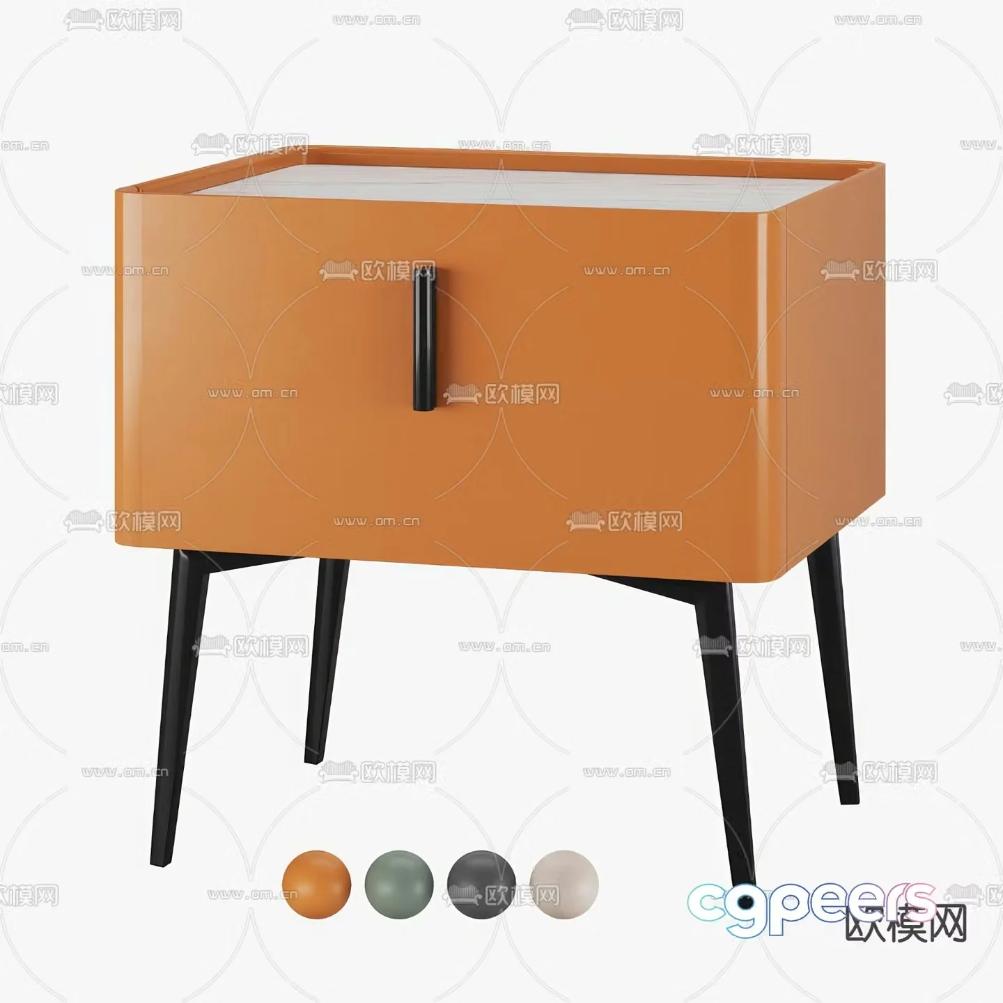 Modern bedside table 3d model