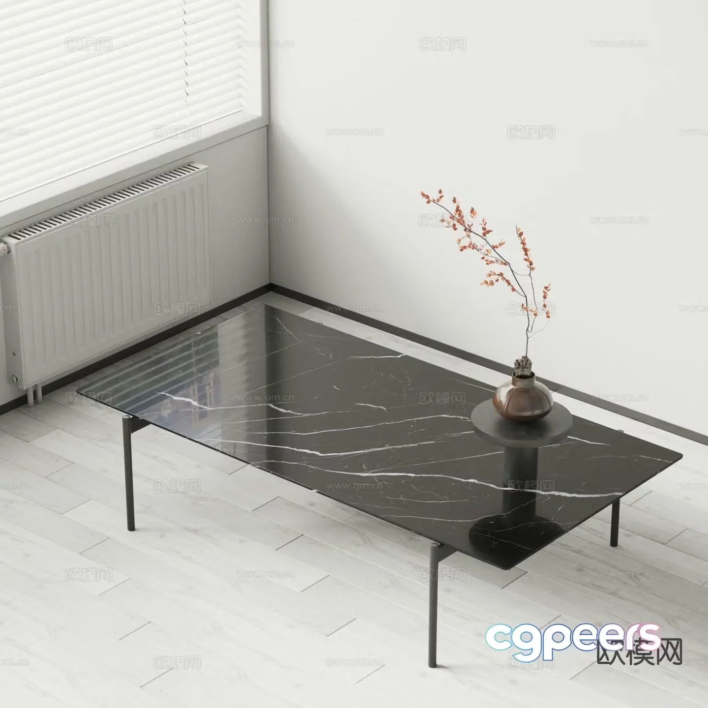 Vitra modern coffee table marble coffee table 3d model