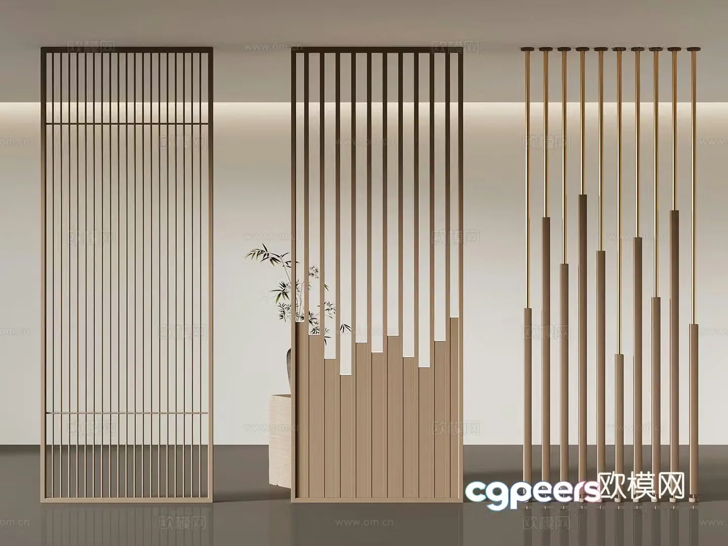 Light luxury partition screen 3d model
