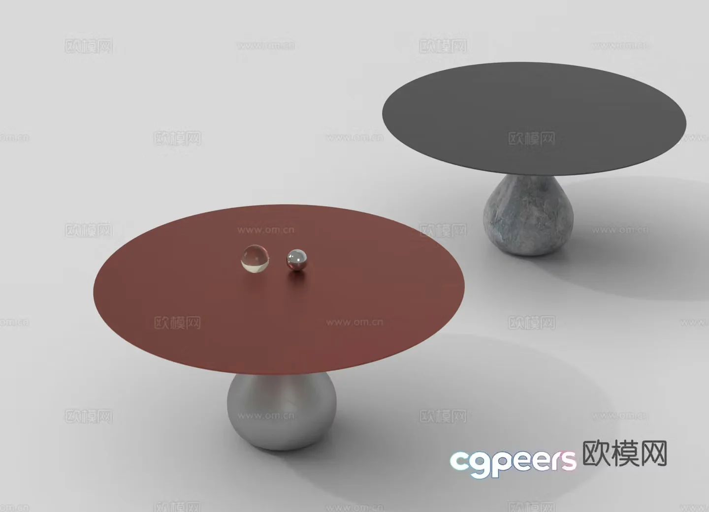 Round table dining table coffee table 3d model