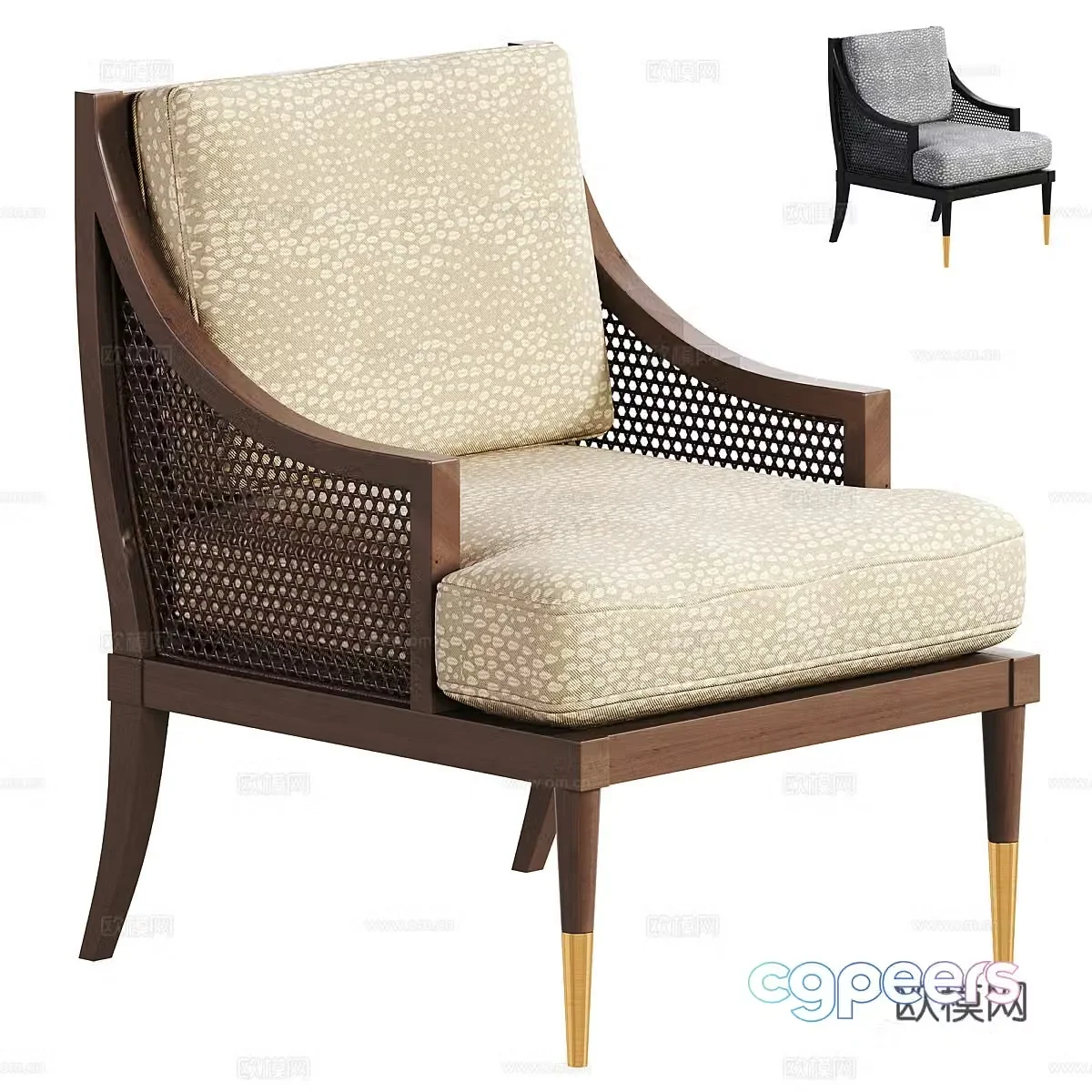 New Chinese style chair leisure chair 3d model