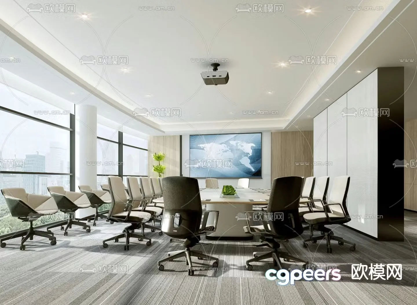 Modern conference room 3d model