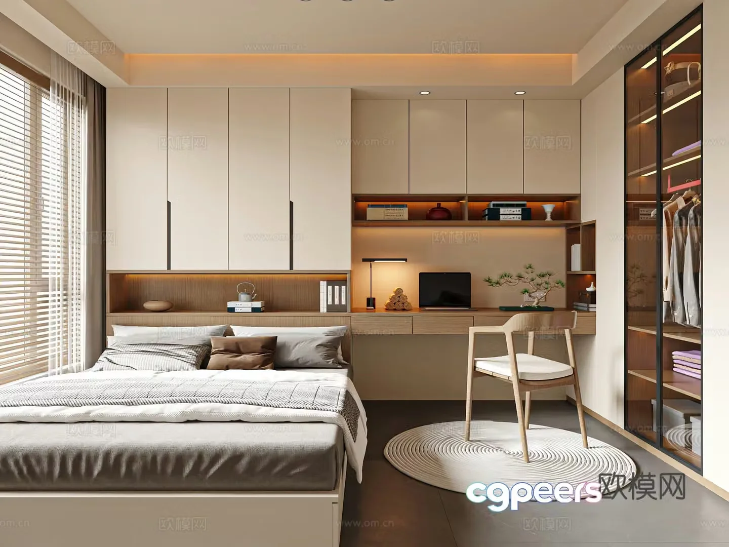New Chinese style tatami bedroom Song style bedroom 3D model