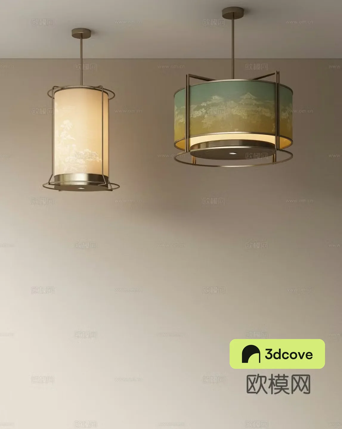 New Chinese restaurant chandeliers private room chandeliers living room chandeliers study chandeliers circular chandeliers 3D model