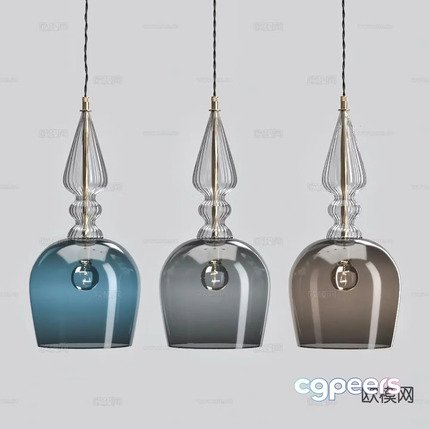 Modern interior chandelier glass chandelier 3d model