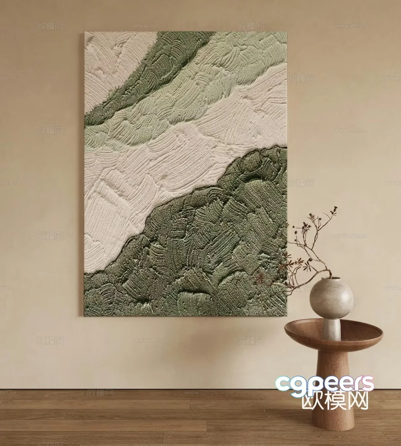 Modern texture painting decorative painting 3d model