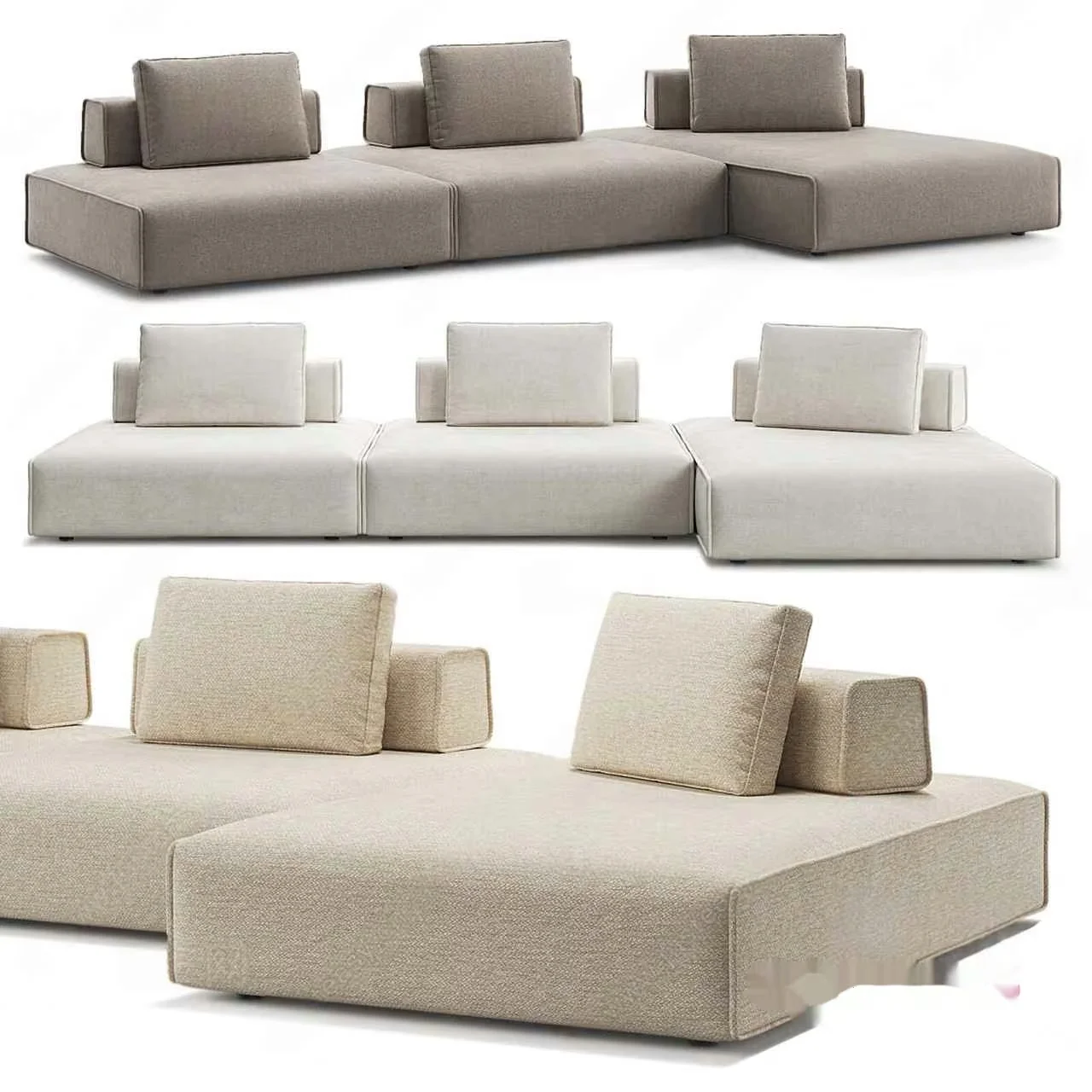 Modern L-Shaped Sofa 3D Model – 349 – CORONA Render