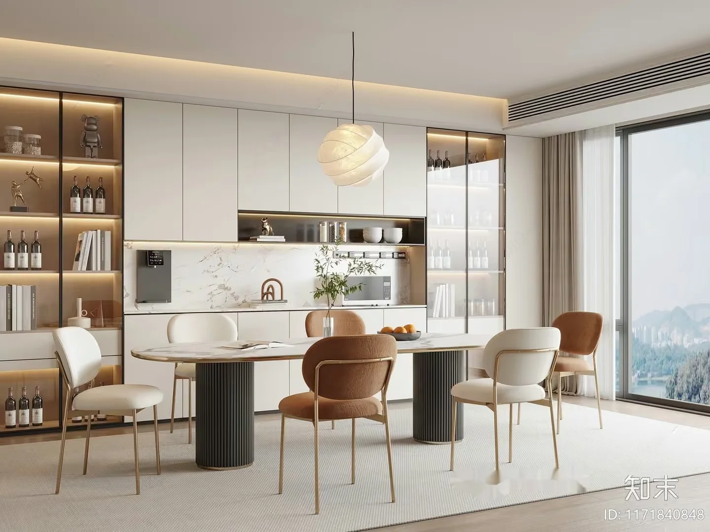 Modern Dining Room 3D Model – 7764 – VRAY Render