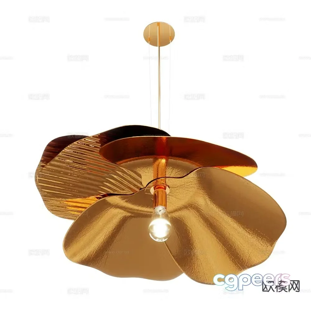 Salto light luxury golden chandelier 3d model