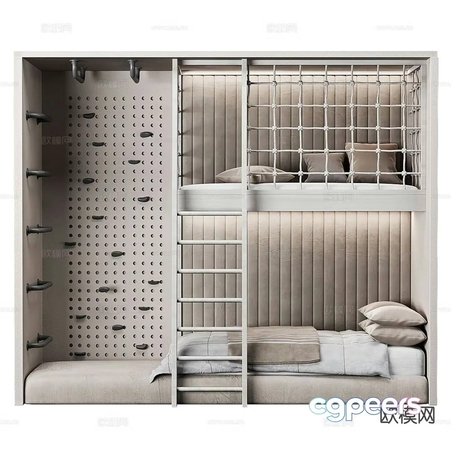 Modern children’s bed bunk bed bunk bed 3d model