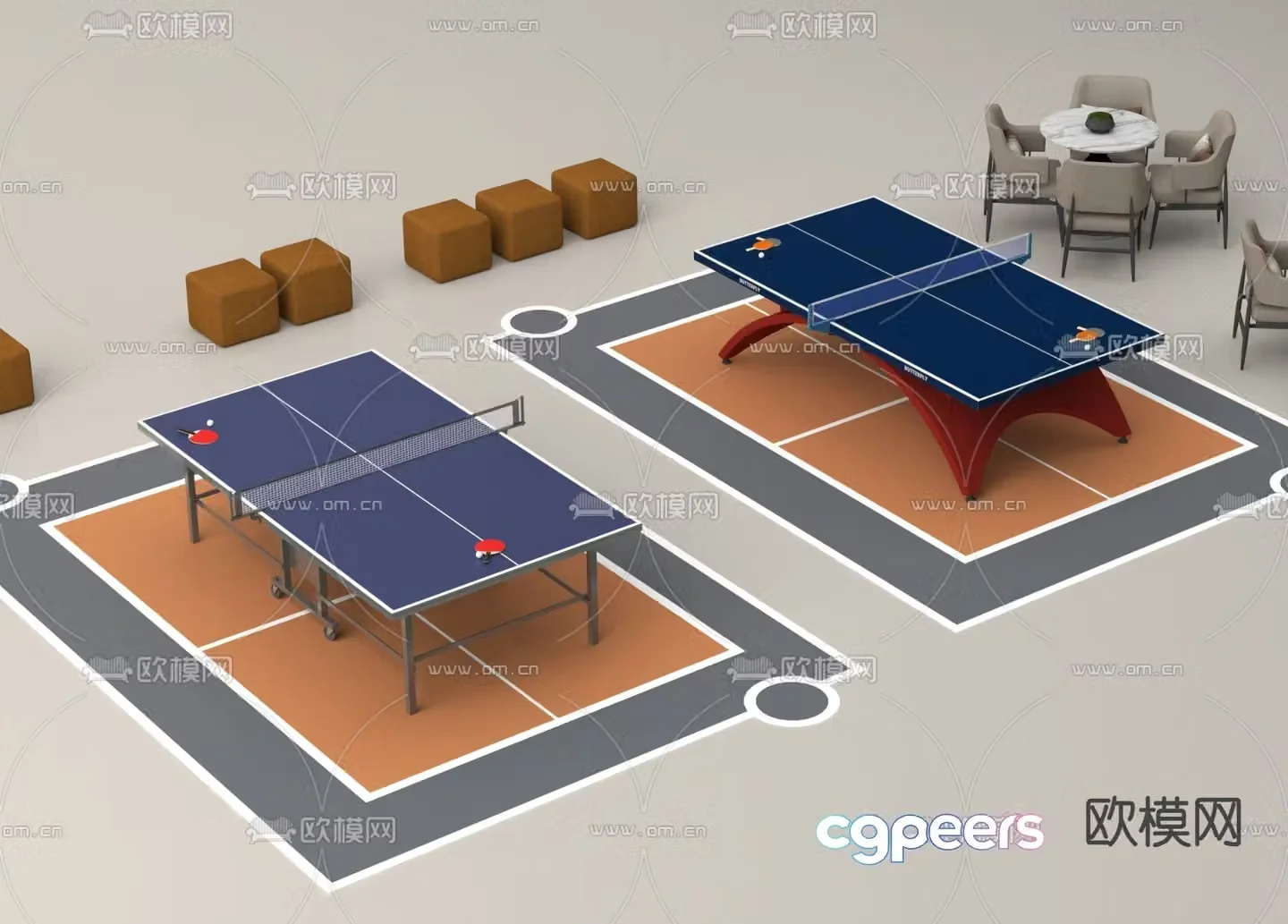 Table Tennis Table Table Tennis Table 3d model