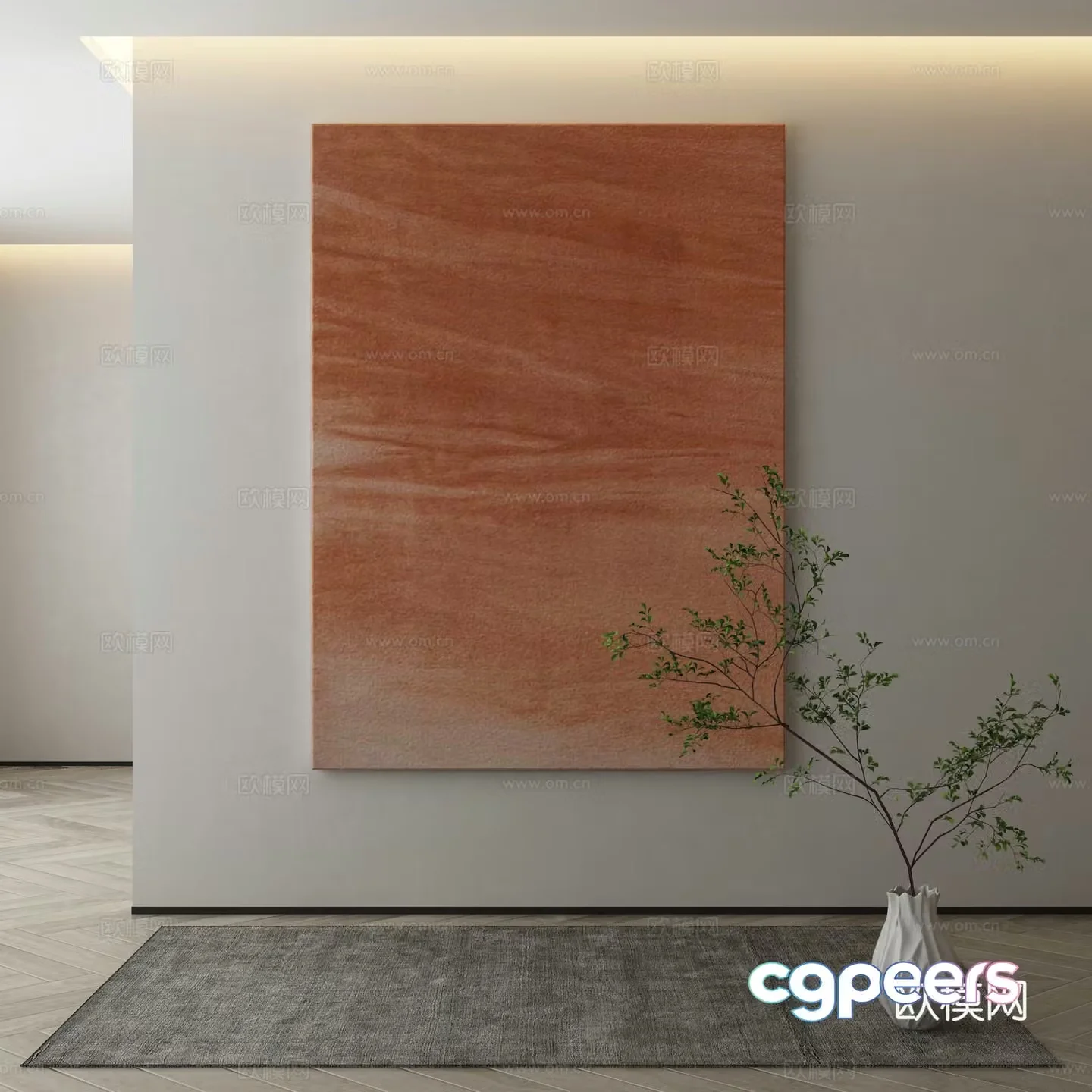 Modern Wasabi Hanging Painting Oil Painting 3D Model
