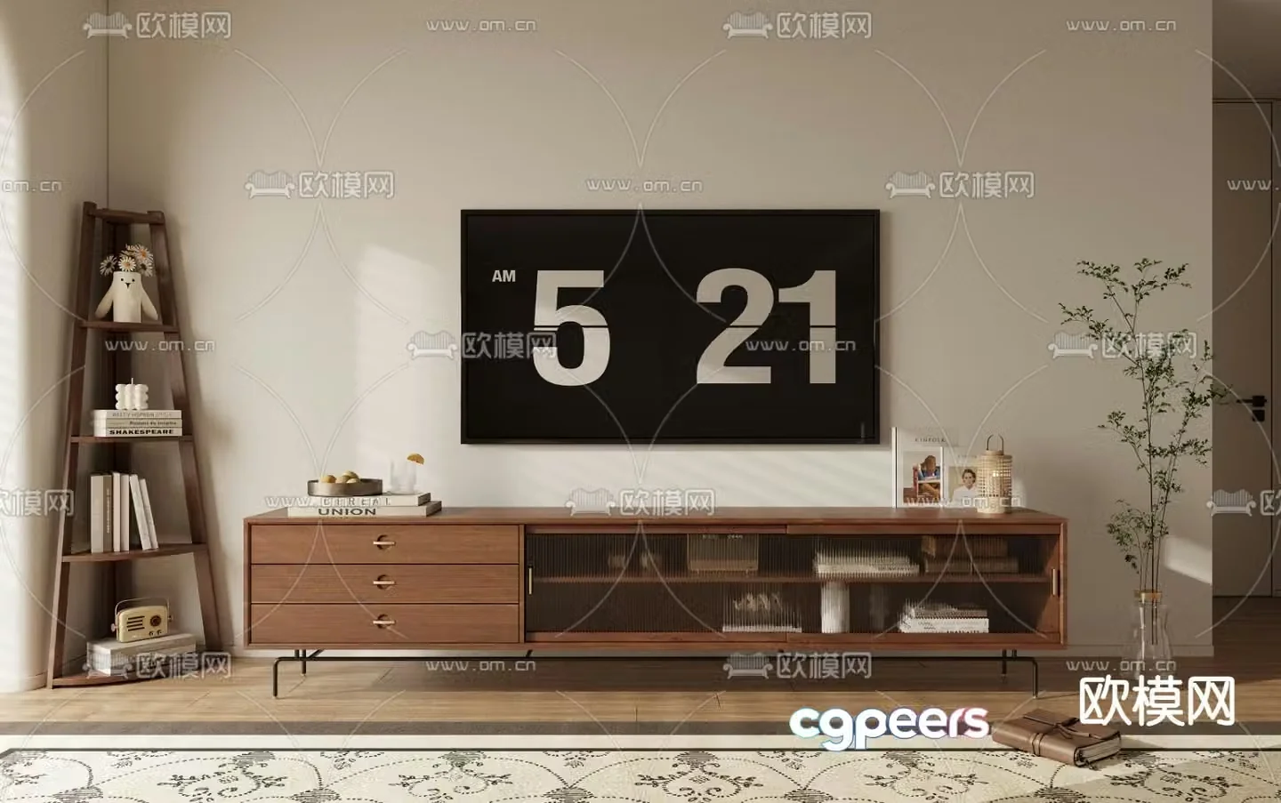 Medieval style TV cabinet 3D model