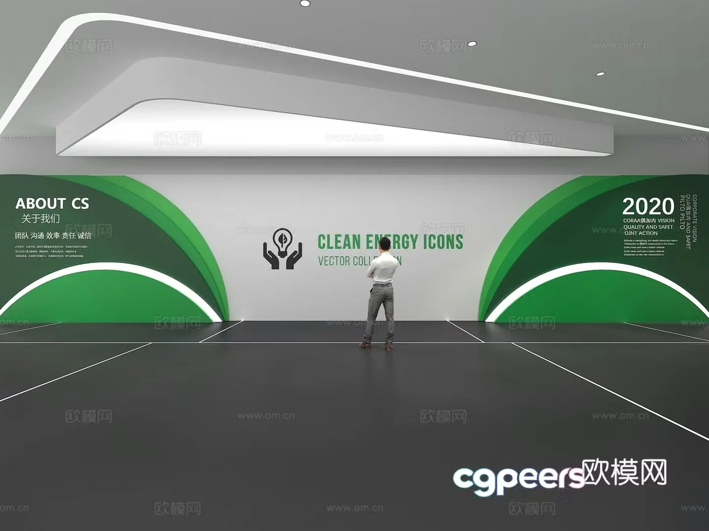 Cultural wall Corporate culture wall Display wall Theme wall Exhibition hall Campus culture Corridor 3D model