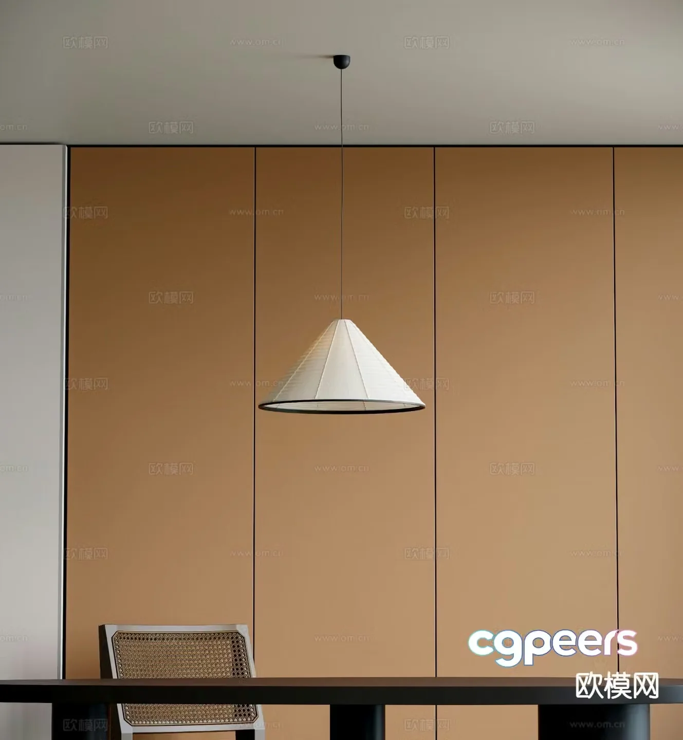 Japanese small chandelier 3d model