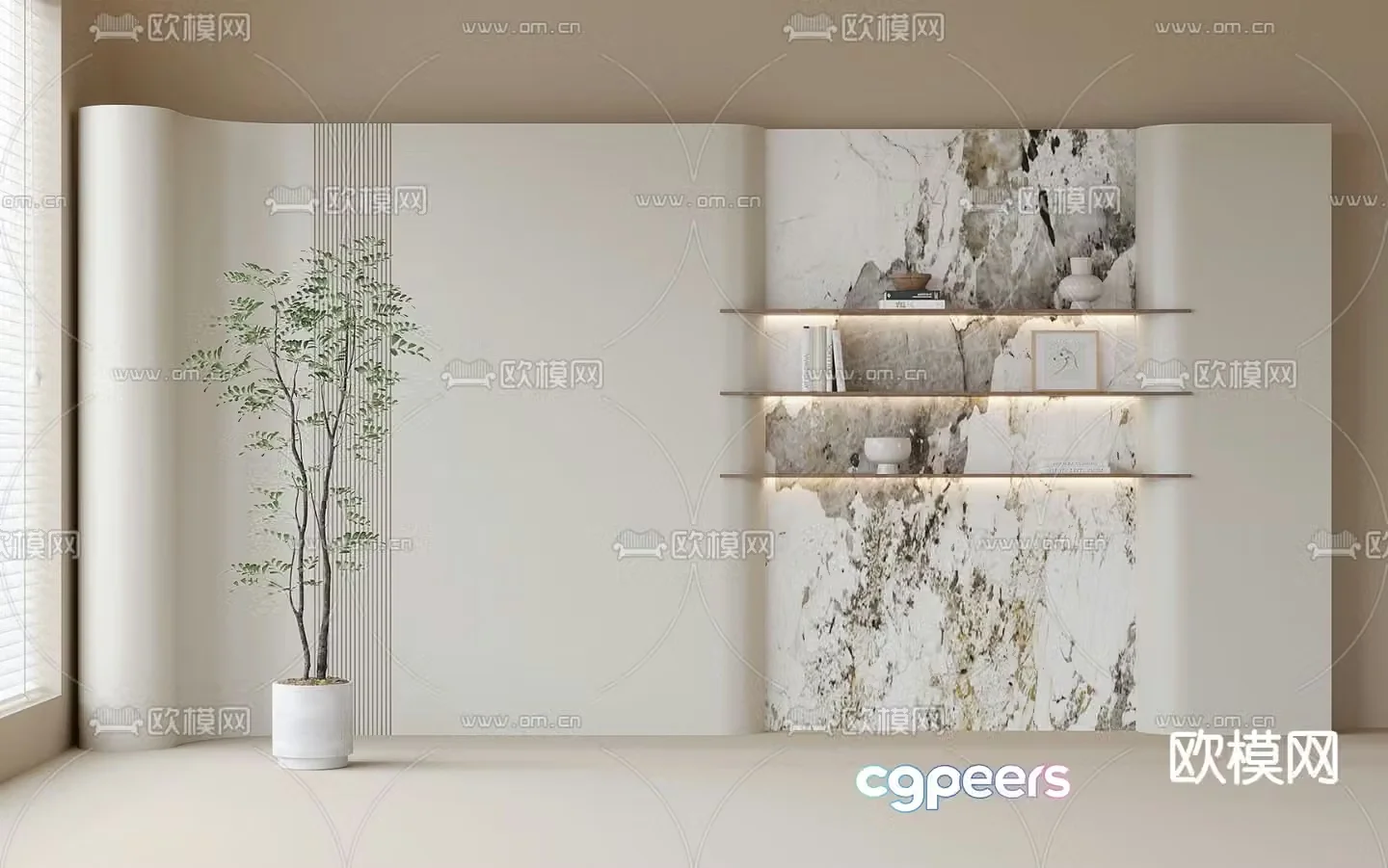 Background wall sofa background 3d model