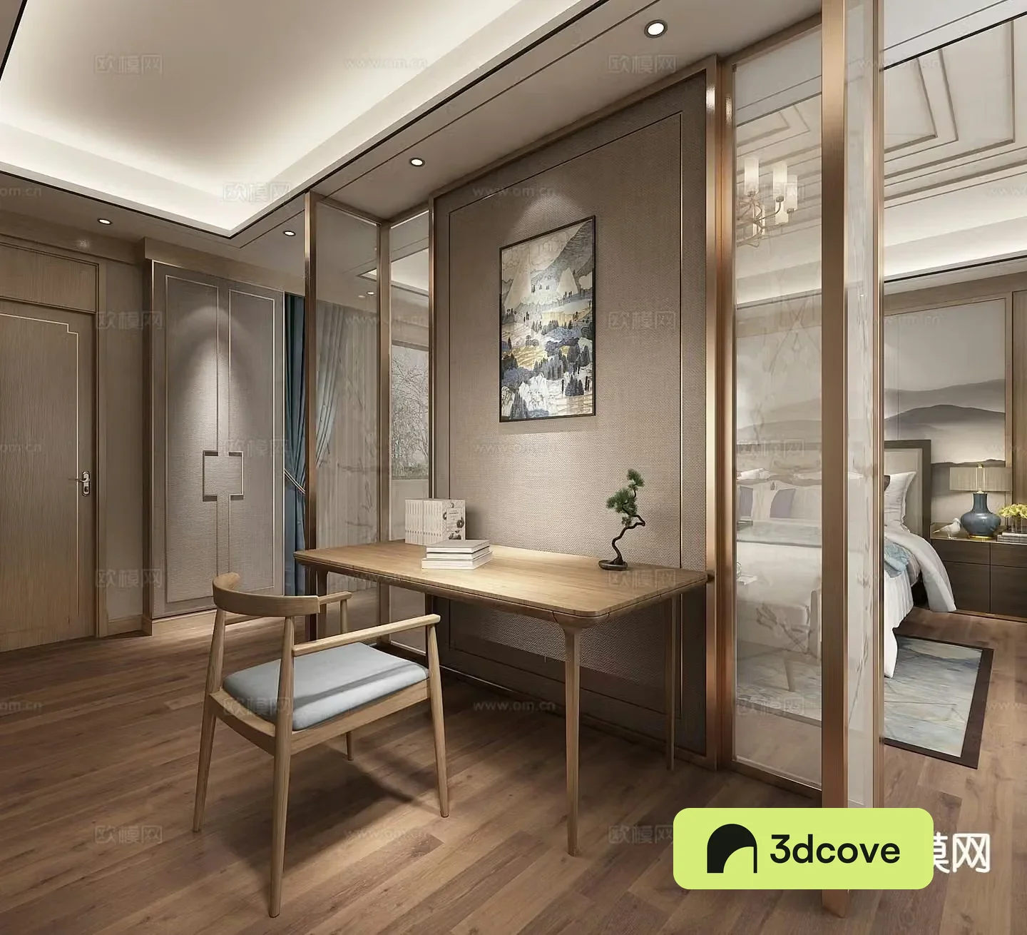 New Chinese style master bedroom study