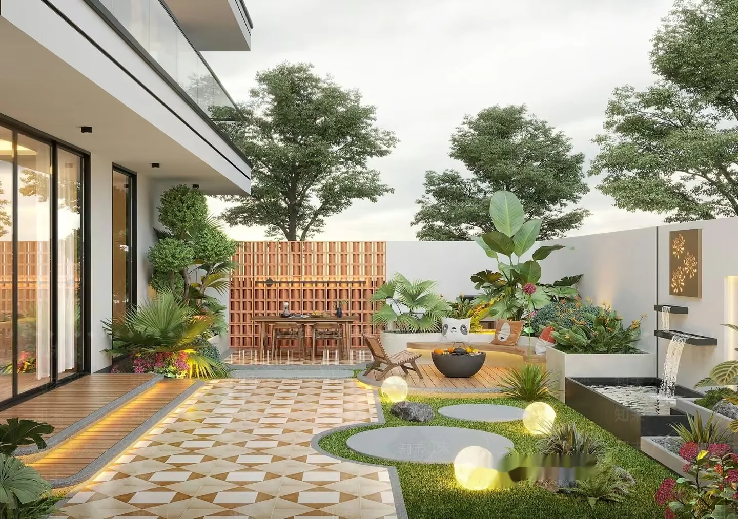 Modern Outdoor Patio 3D Model – 10910 – VRAY Render