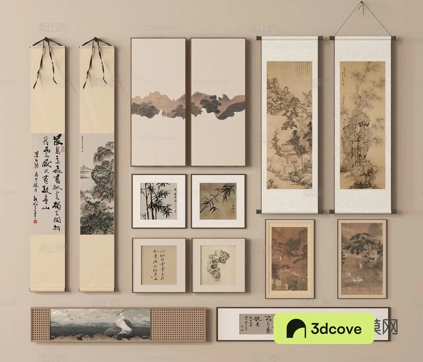 Hanging paintings scroll paintings frames ink paintings scroll paintings