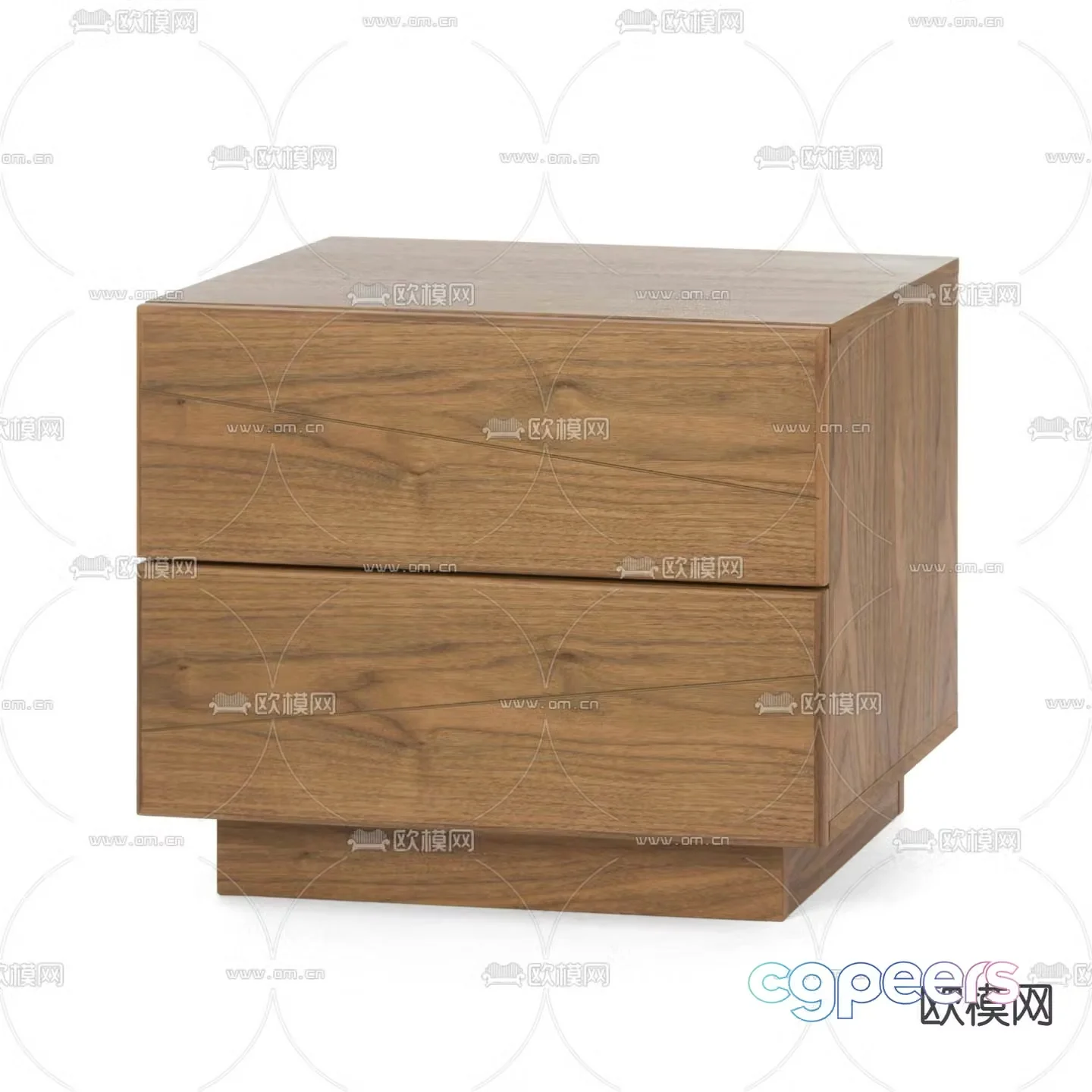 Wabi-sabi style bedside table and chest 3D model