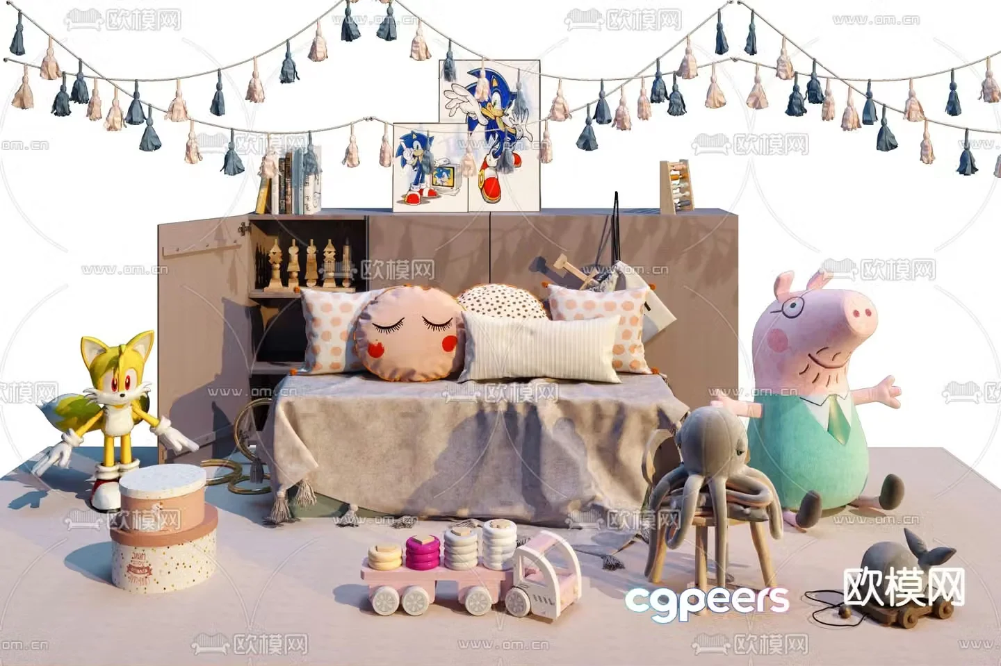 Modern children’s plush toy 3d model
