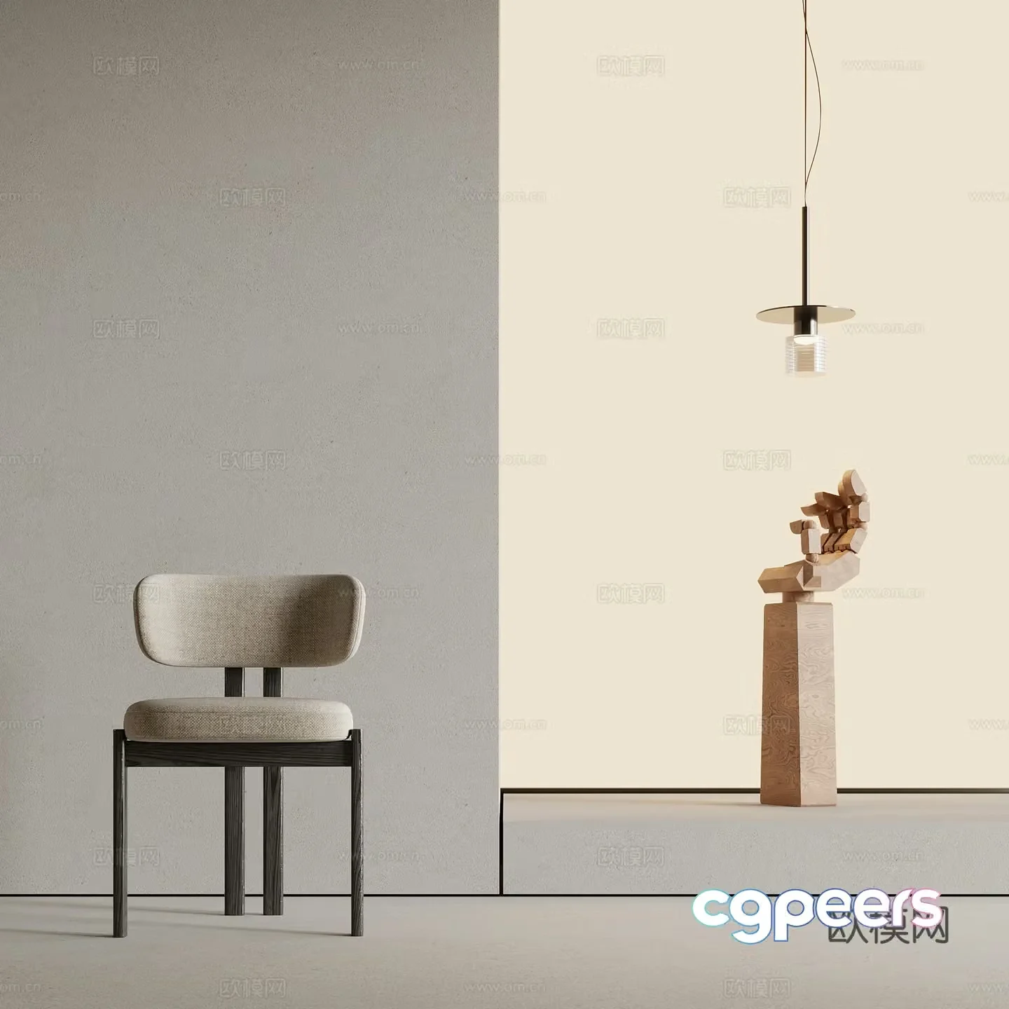 Modern dining chair leisure chair 3d model